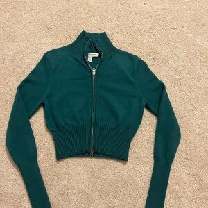Urban Outfitters Green Zip Up Women's Sweater